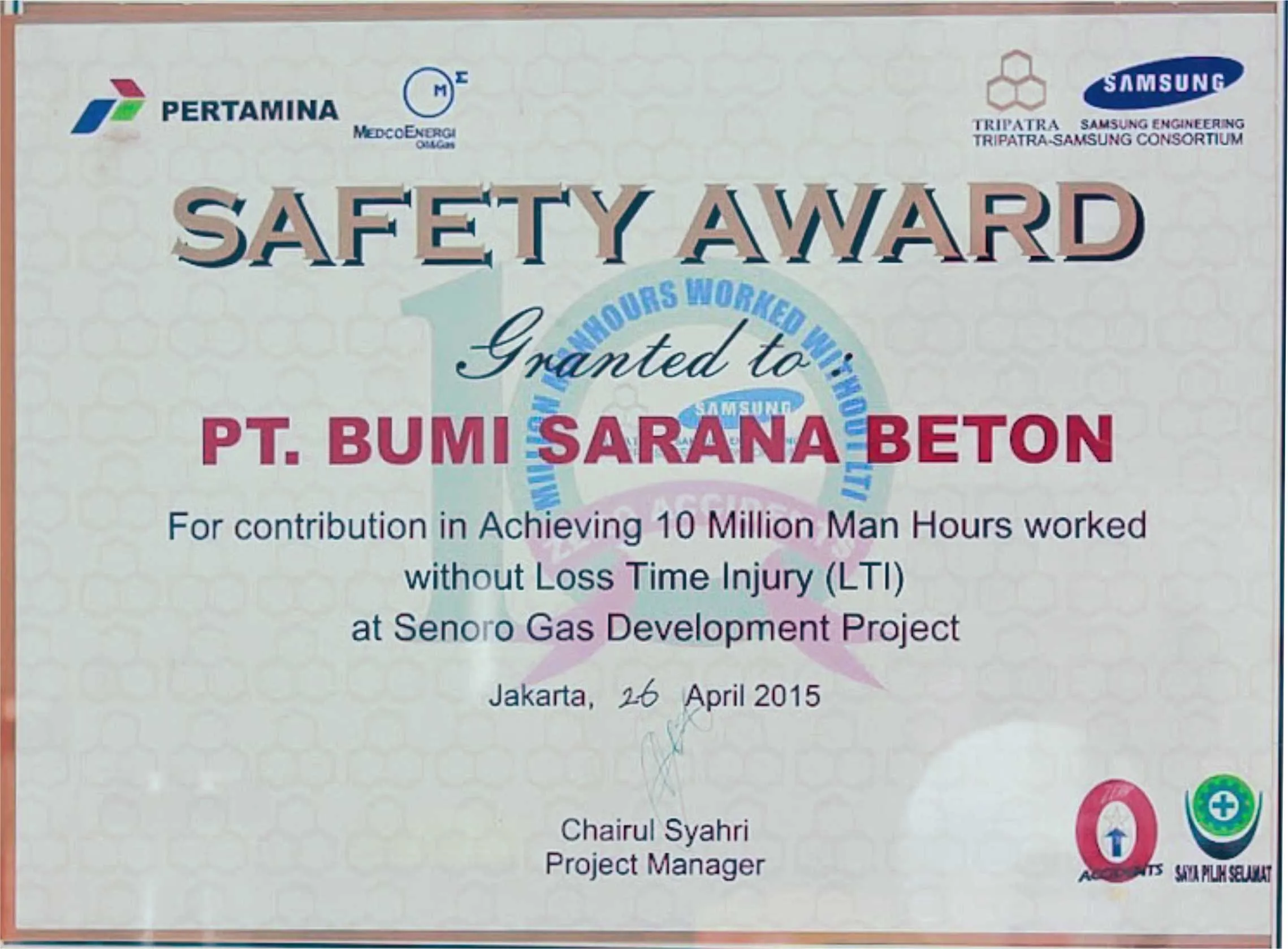 SAFETY AWARD
