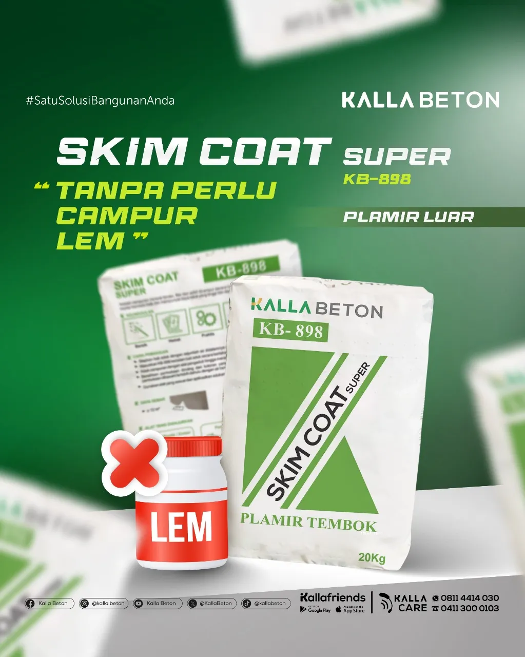 Mortar Instan Skim Coat Super