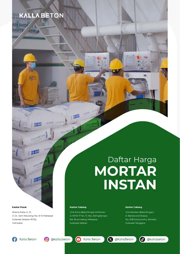 Daftar Harga Mortar Instan